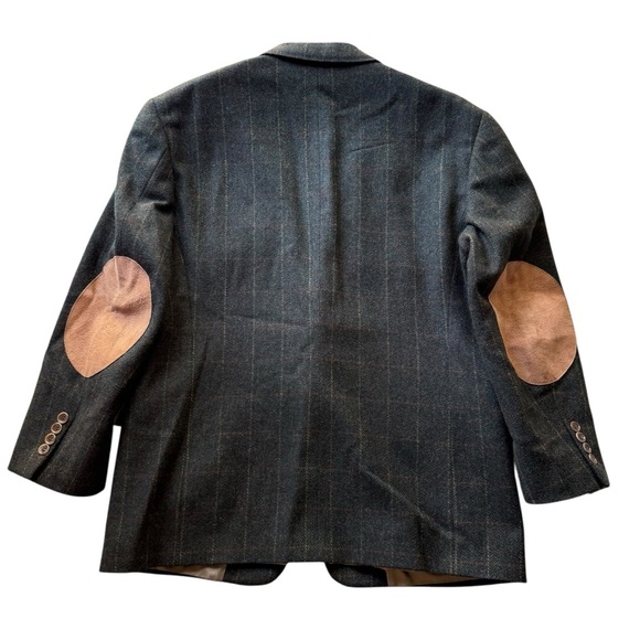 Evan Picone Men’s Wool Blazer Sport  Jacket Green Size 40S Check Vintage Office - Picture 11 of 12